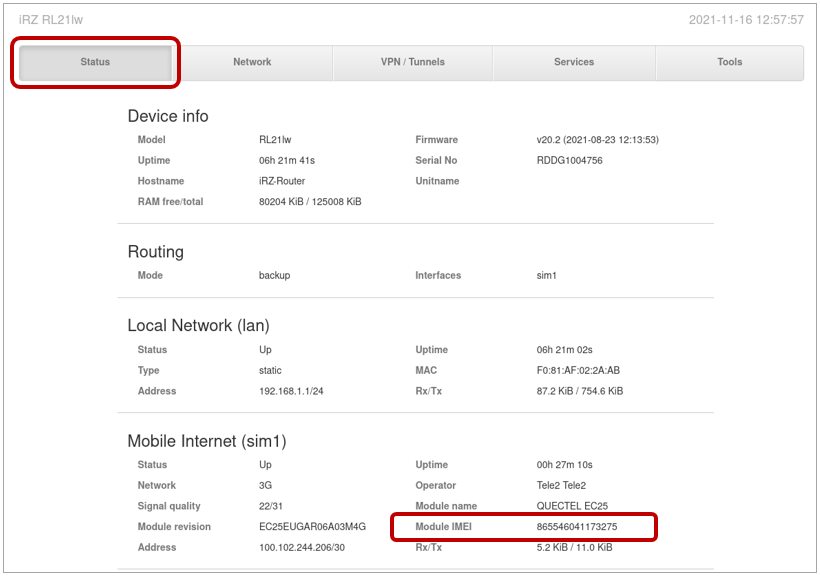 IMEI web