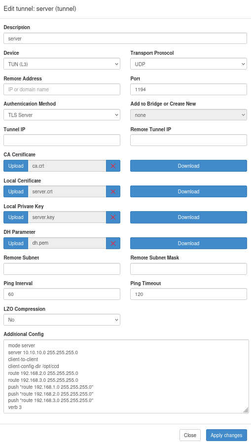 ovpn server config